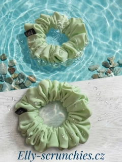 Aqua scrunchie pistáciová